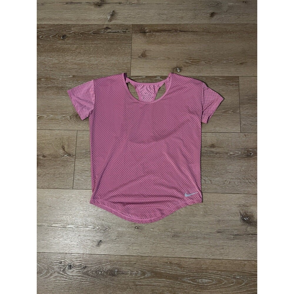Nike Womens Pink Short Sleeve Athletic Workout T-shirt Size XS Dri-Fit